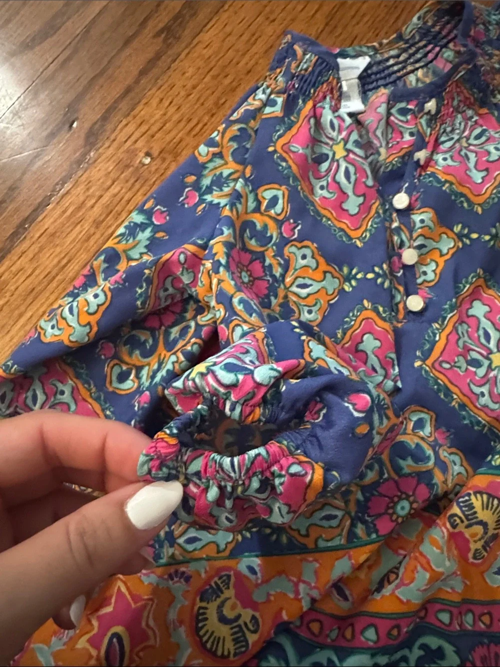 Ralph Lauren Navy Floral Mosaic Tunic & Bloomers Set